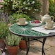 image 4 of 60cm Round Mosaic Ceramic Garden Bistro Table | Multi | Geometric Green | 1