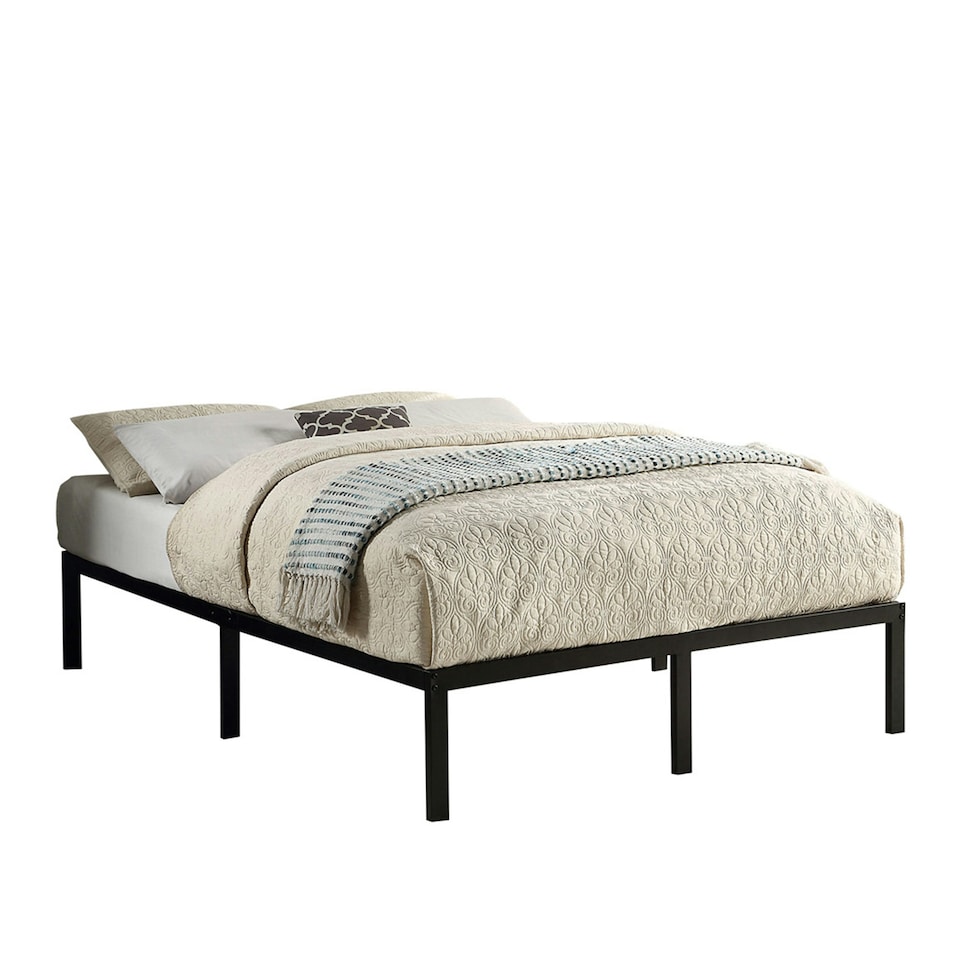 image 1 of Hertford Modern Low Platform Black Metal Bed Frame (Double)