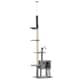 image 7 of PawHut 270cm Floor To Ceiling Cat Tree Scratching Post with Hammock, Grey