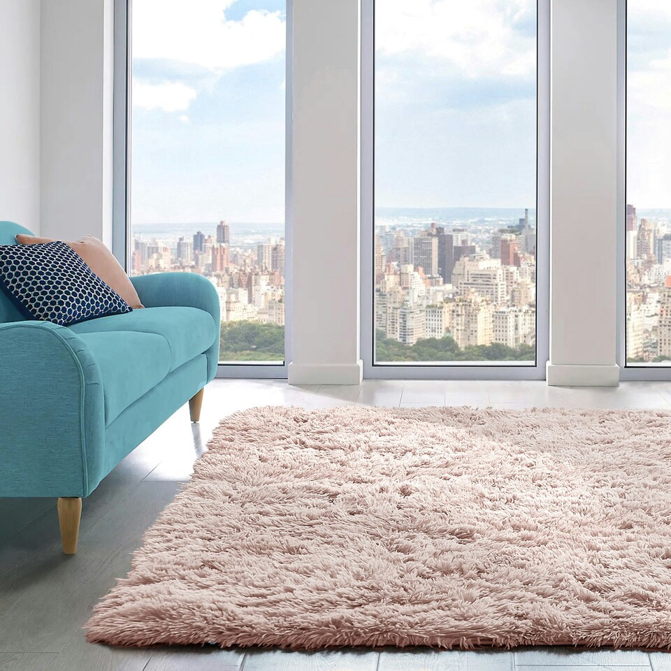 image 1 of Home Republic Alaska Sponged Shaggy Rug - 120 x 170 Pink