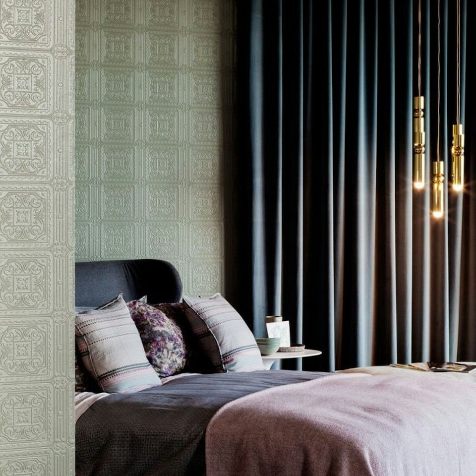 image 1 of Anaglypta Turner Tile Vinyl Textured Wallpaper - White - 10m x 53cm White