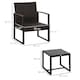 image 7 of Outsunny 3 Pieces Rattan Patio Bistro Set 2 Chairs Coffee Side Table Set, Black