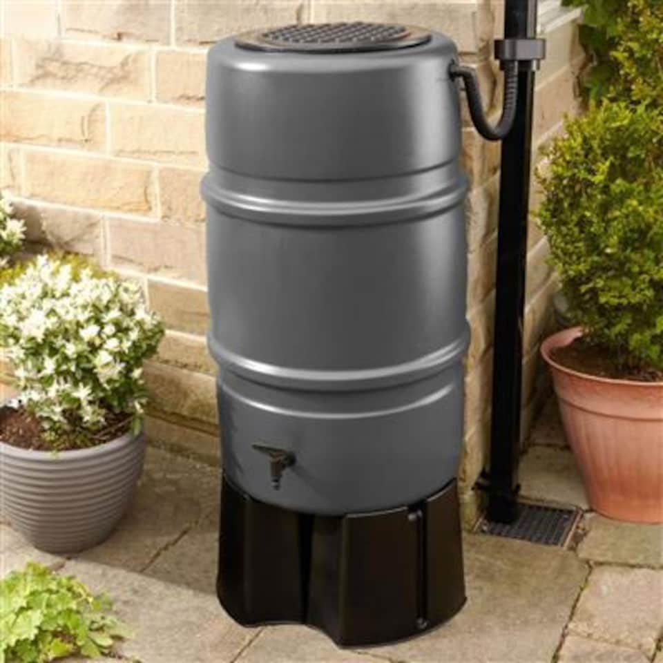 image 1 of Harcostar 227 Litre Grey Water Butt Kit | Grey | Anthracite | 227 Litre | 1