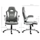 image 7 of Vinsetto Gaming Chair PU Leather Office Chair Swivel Chair Grey