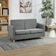 image 2 of HOMCOM Double Seat Sofa Linen Upholstery Loveseat Couch w/ Armrests, Grey