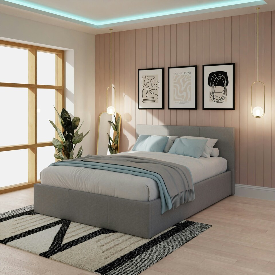 image 1 of GFW Side Lift Ottoman Storage Bed Double - Grey