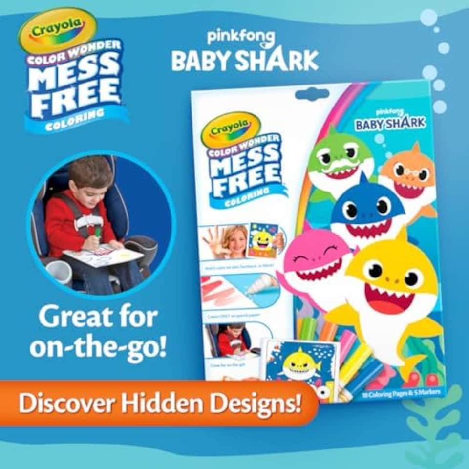 image 1 of Crayola Baby Shark Color Wonder Colouring Set