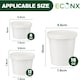 image 7 of ECONX 8oz White Disposable Paper Soup Cups Food Containers with Lids Takeaway Tubs 25pc