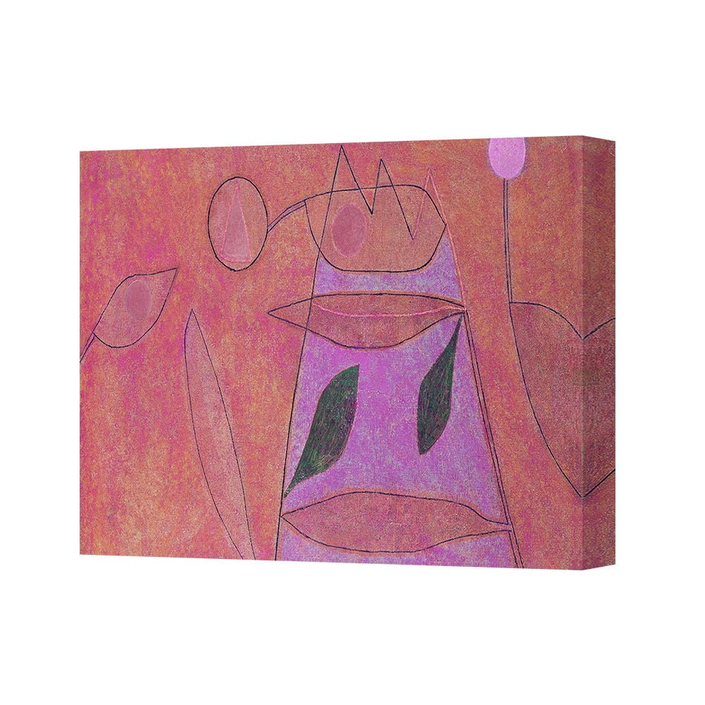 Abstract Figurative Canvas Wall Art Print 4561 Pink Purple Orange
