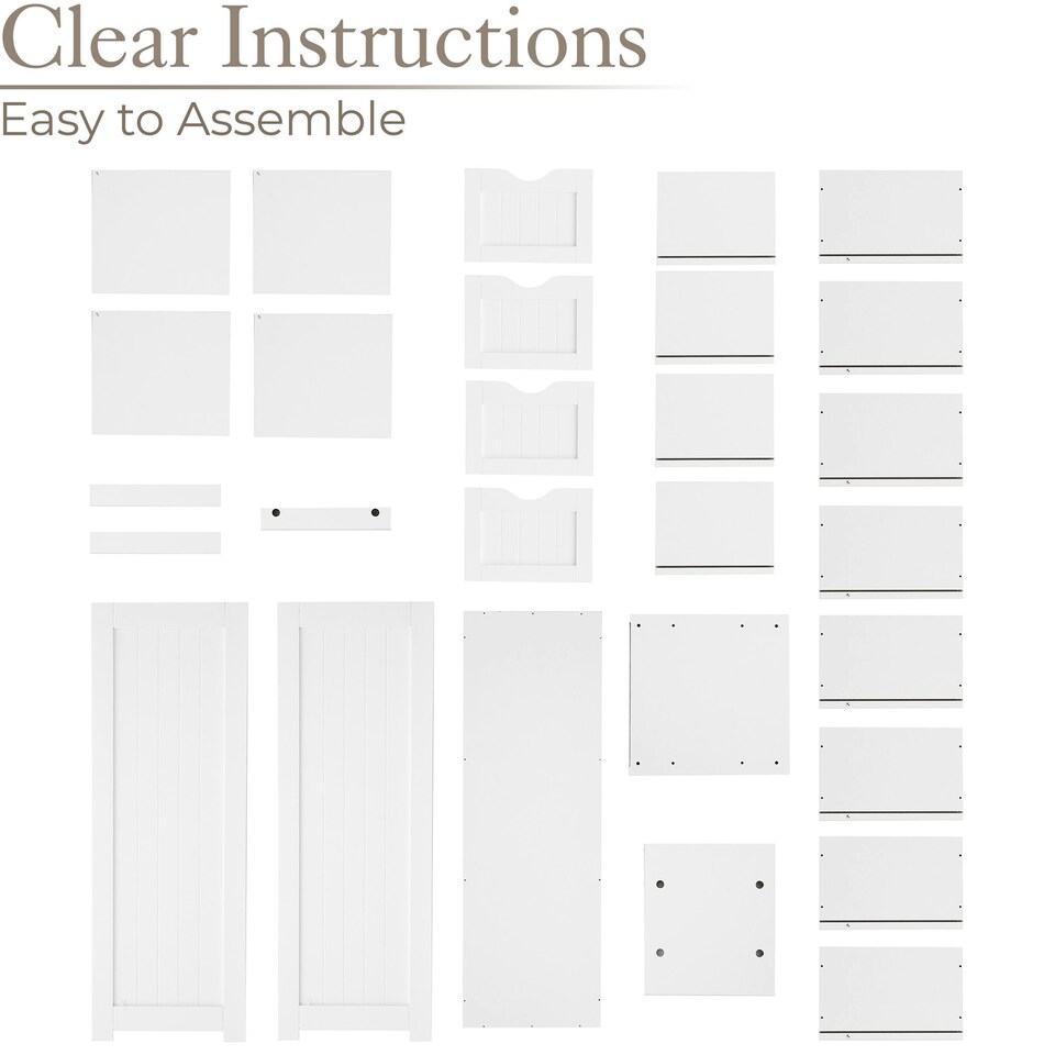 image 1 of Christow Bathroom Drawer Cabinet White Wood Storage Unit With 4 Deep Drawers