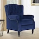 image 2 of Velvet Blue Marianna Manual Recliner Wingback Chair