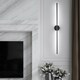 image 1 of Living and Home Hardwired Minimalistic Linear LED Wall Sconce with Cool Light, Black, 60cm | Black | 60cm | 1
