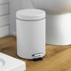 image 5 of Harbour Housewares Round Bathroom Pedal Bin - 3 Litre - Matt White