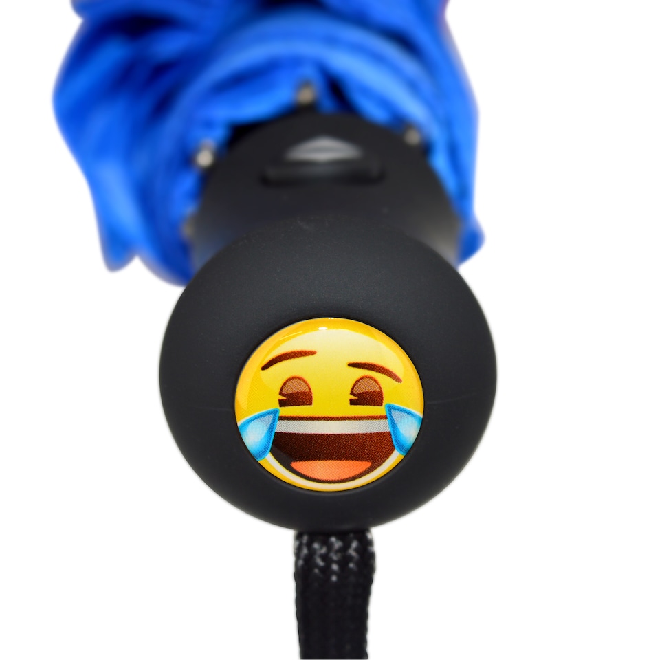 image 1 of Emoji Laughing Face Auto 3 Fold Compact Umbrella