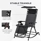 image 5 of Outsunny Folding Recliner Chair Outdoor Lounge Rocker Zero-Gravity Seat