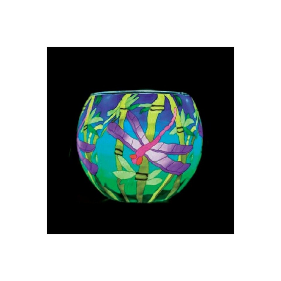 Milford Collection Tealight Holder Glass Nightlight Dragonfly