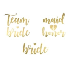 Gold Hen Party Temporary Tattoos - Pack of 13