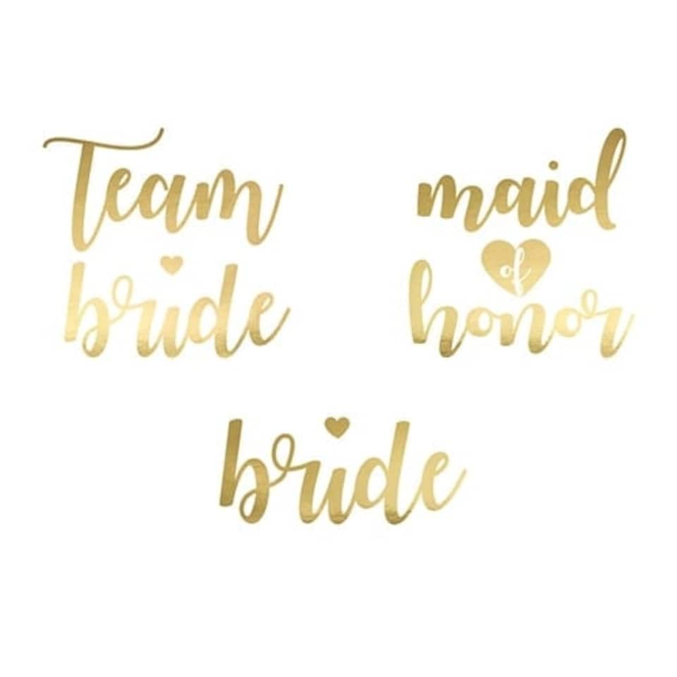 image 1 of Gold Hen Party Temporary Tattoos - Pack of 13