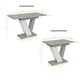 image 3 of Extendable Dining Table White Pedestal V Leg Concrete Marble Grey Stone Effect Top 120-160cm Modern Kitchen 6 8 Seater  - Bai