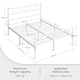 image 3 of Yaheetech 4ft6 Double Minimalist bed foundation with Curved Design Headboard White