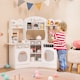 image 5 of COSTWAY Corner Wooden Play Kitchen Toddler Kitchen Playset w/Sounds-White