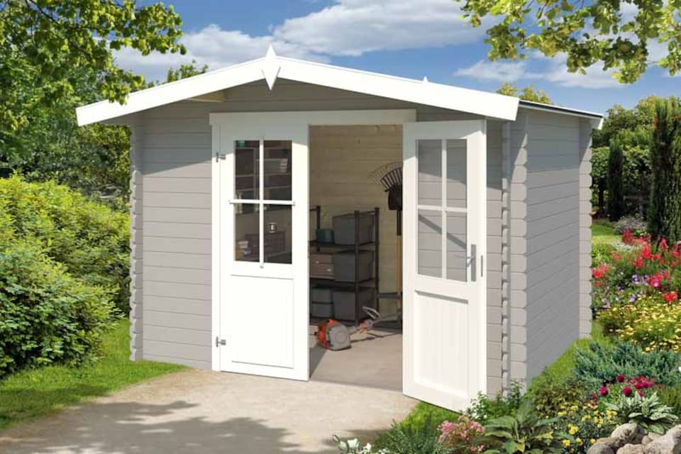 image 1 of Baltimore-Log Cabin, Wooden Garden Room, Timber Summerhouse, Home Office - L324 x W290 x H222.3 cm | Brown