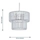image 9 of Set of 2 Clint - Clear Acrylic Crystal Two Tier Easy Fit Pendant Shades | Clear | Chrome | Medium | 2