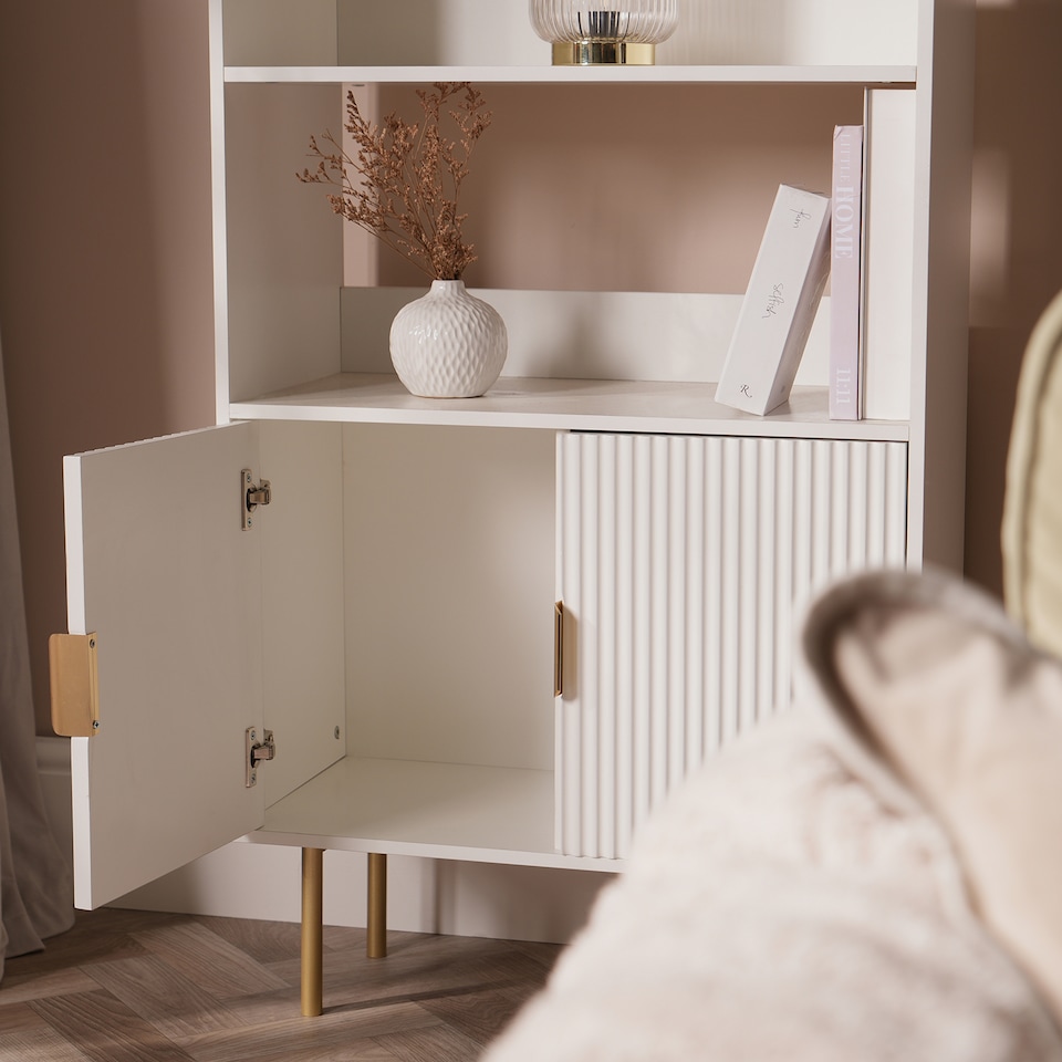 image 1 of OHS Ribbed Display Unit Modern Drawer Cabinet Shelf Storage