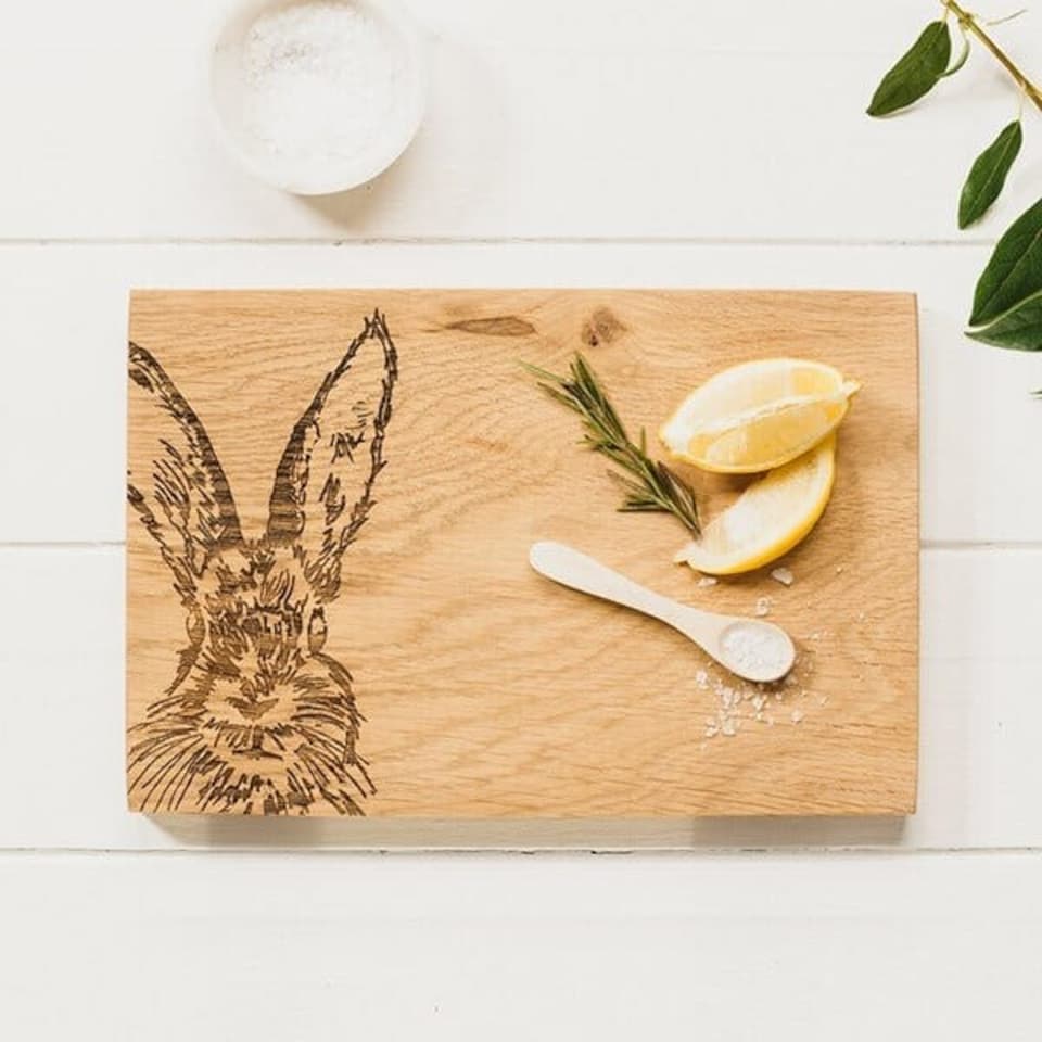 image 1 of The Just Slate Company Hare 30cm Oak Serving Board