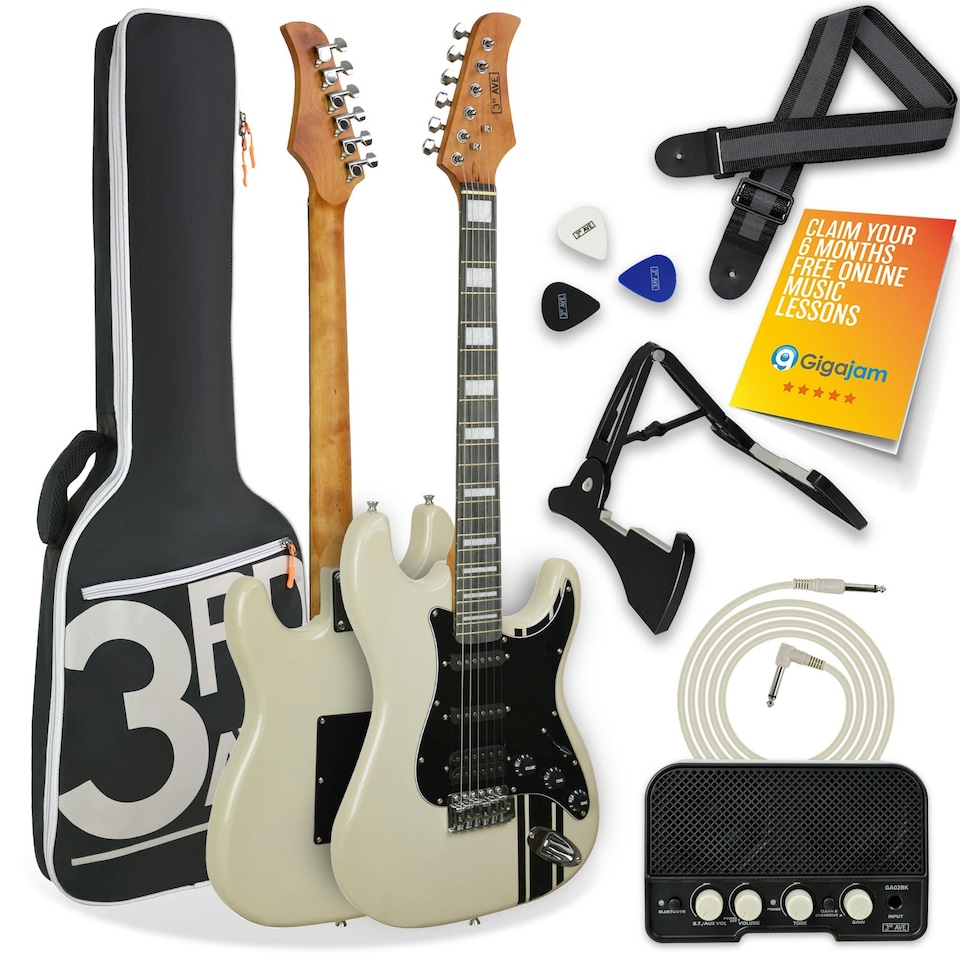 image 1 of 3rd Avenue Electric Guitar in Atlantic White Stateside Series White