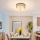image 2 of HOMCOM Crystal Chandelier Flush Mount Ceilings Lighting Fixture for Living Room