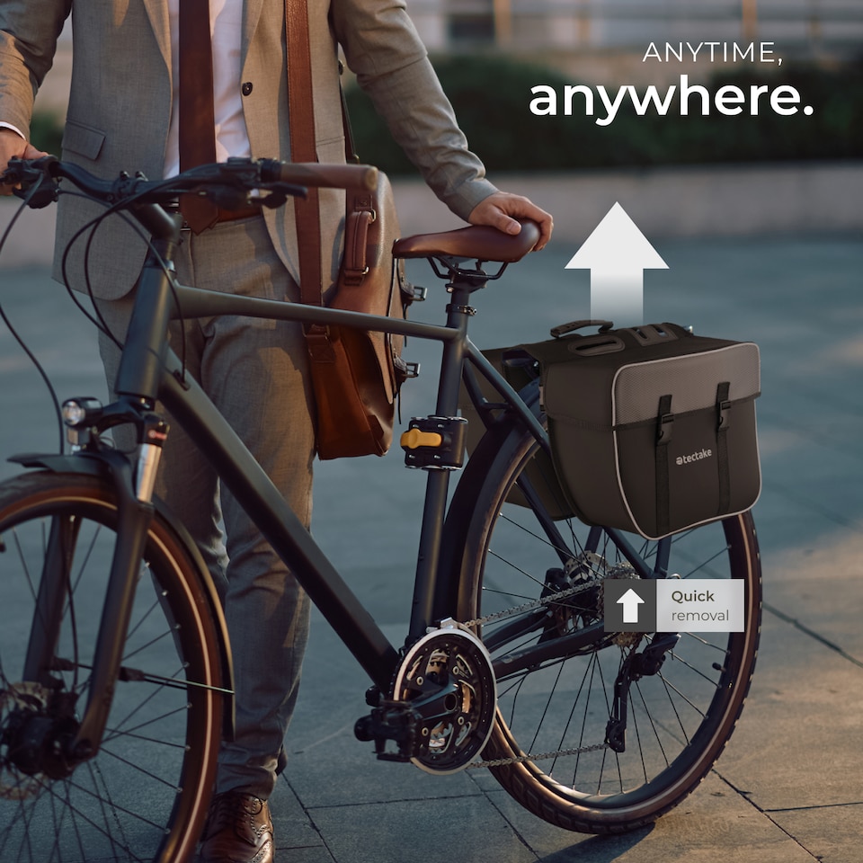 image 1 of Bike pannier bag with reflective strips 35l