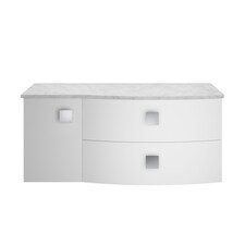 Balterley Gentleshaw Contemporary Wall Hung Vanity Unit with Grey Marble Worktop, Moon White, 1000mm