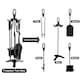 image 5 of Black Fireplace Fireside 5 Piece Set including Stand