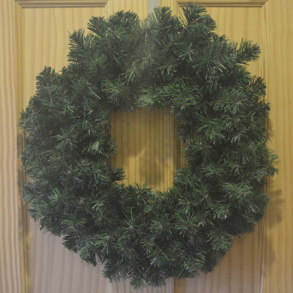 image 1 of 45cm Plain Green Colorado Christmas Door Wreath with PVC Tips