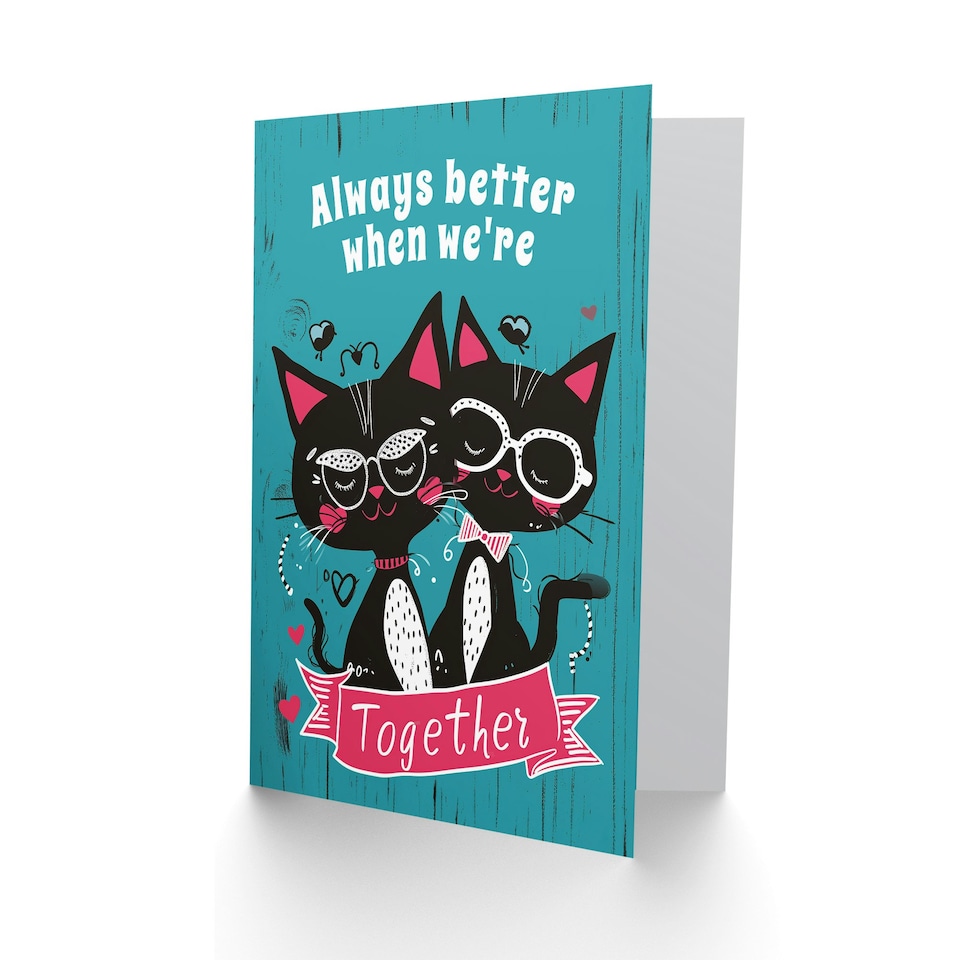 image 1 of Always Better To Get Love Cats Anniversary Valentines Her Wife Card