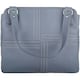 image 1 of Large Genuine Soft Leather Shoulder Contrast Stitch Handbag Blue | Denim
