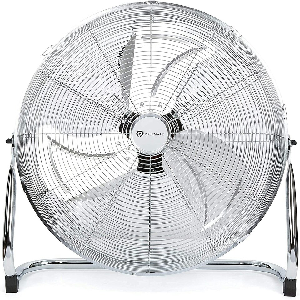 image 1 of PureMate 20-Inch Chrome Gym Floor Fan