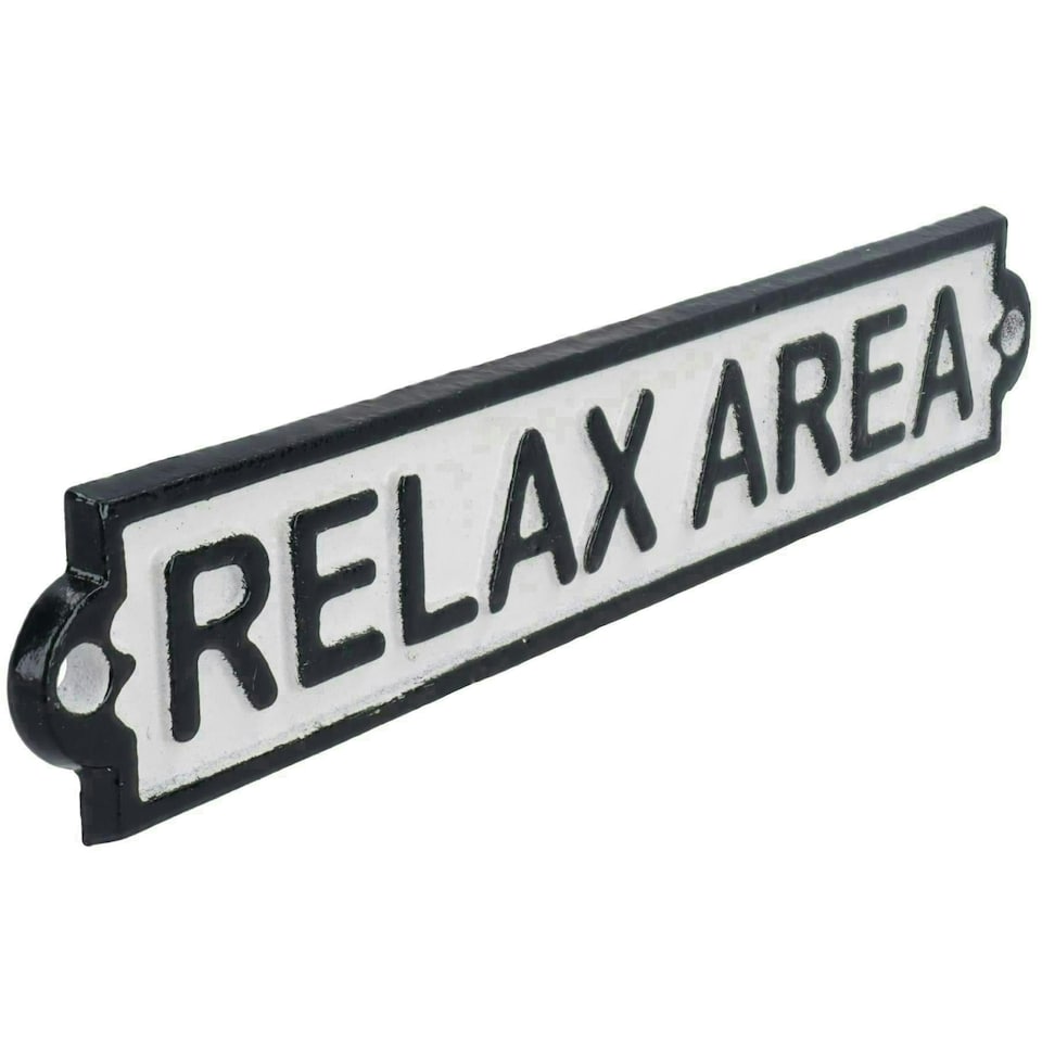 image 1 of Relax Area Cast Iron Sign Plaque Door Wall House Fence Gate Garden Hotel Shop