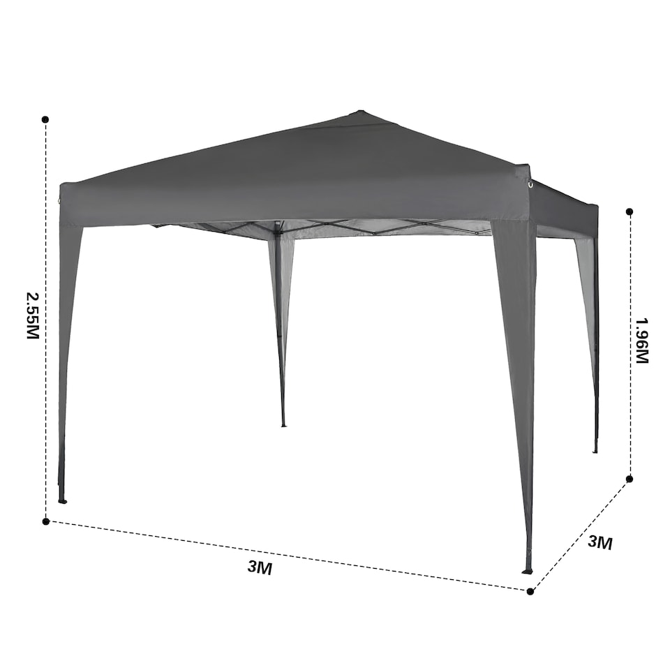 image 1 of MCC Direct Gazebo 3x3 Pop up Grey | Grey | Grey