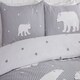 image 3 of Polar Bear Bed Cover Duvet Cover Set with Pillowcase Grey | King