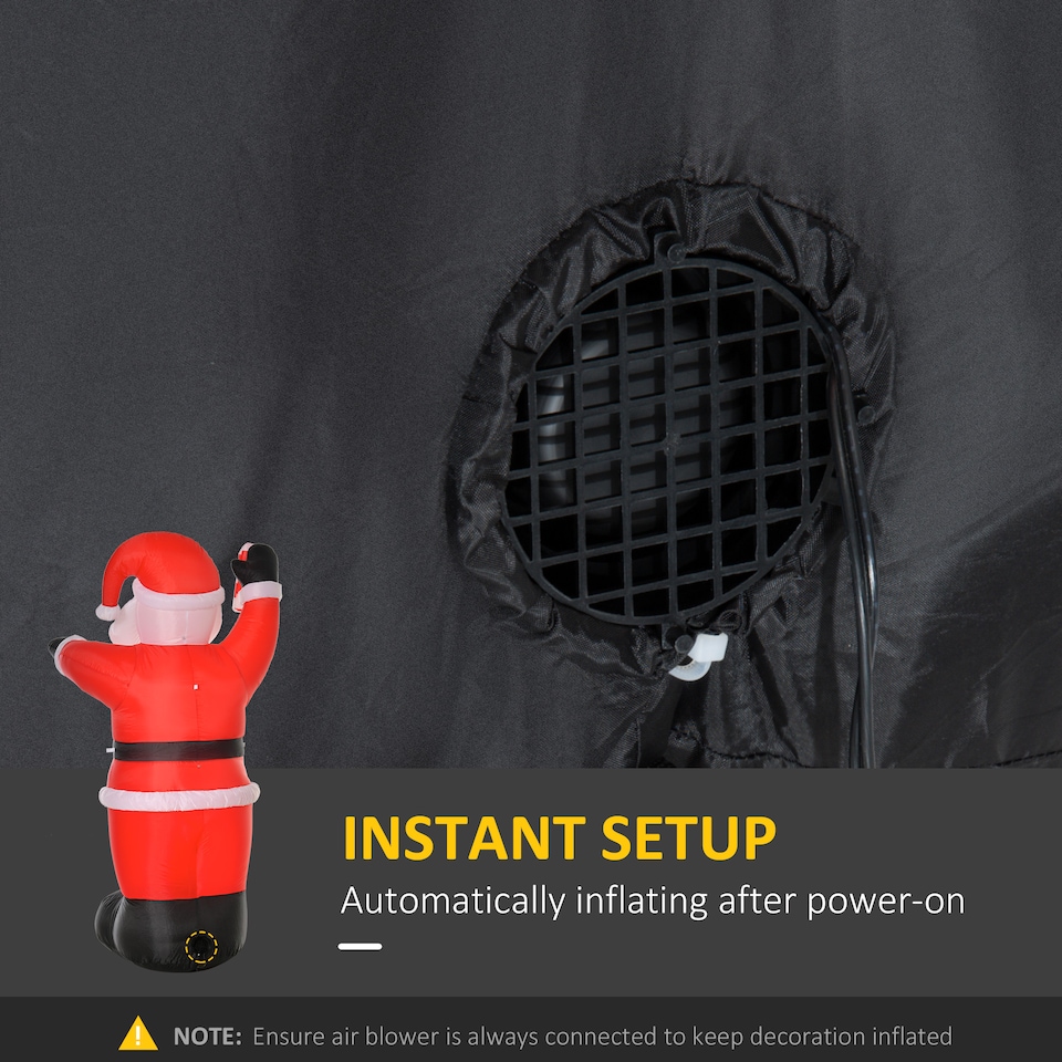 image 1 of HOMCOM Inflatable Christmas Santa Claus Air Blown Decoration Yard for Lawn