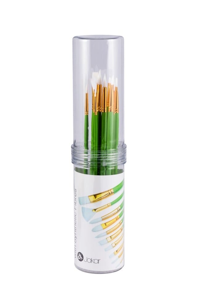 image 1 of Pack of 10 Synthetic Long Handle Brush Set