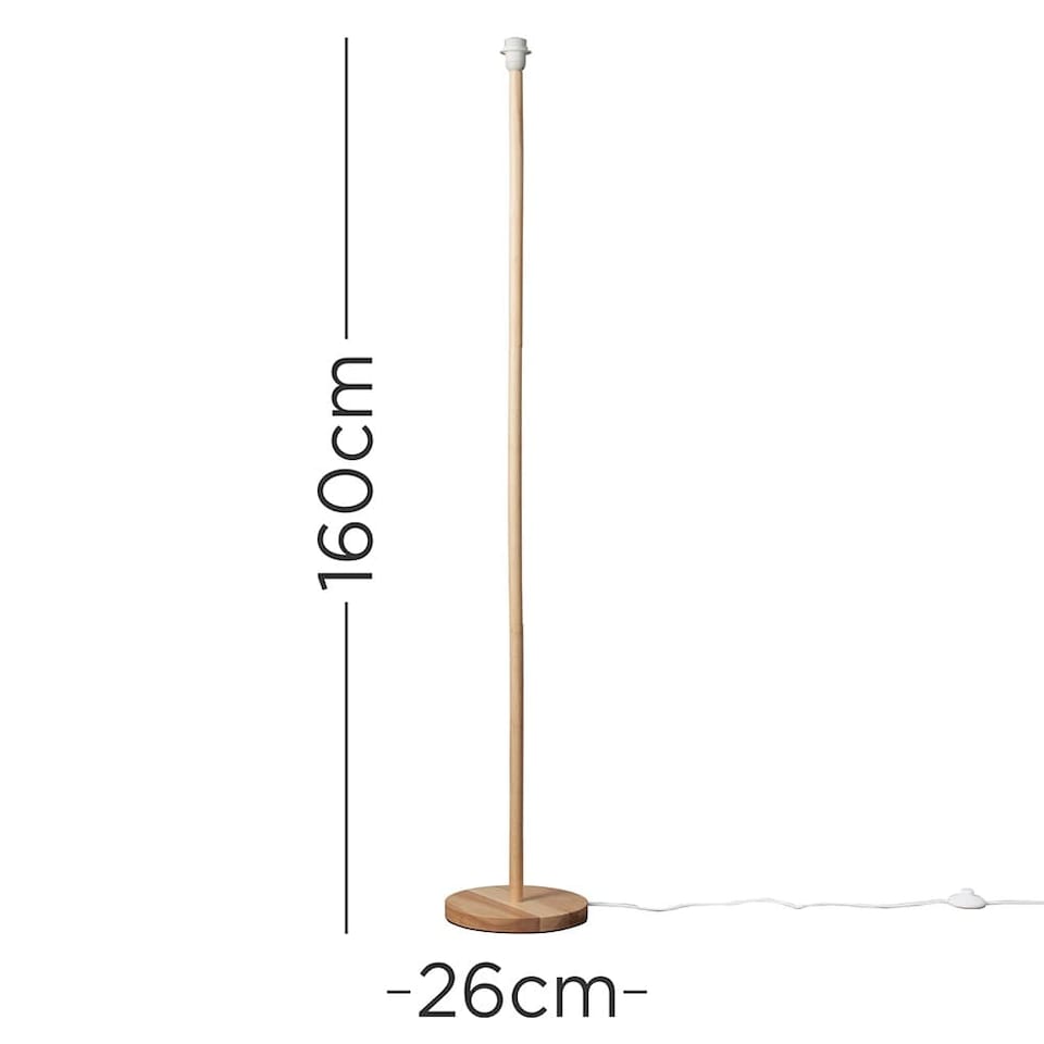 image 1 of ValueLights Modern Scandi Floor Lamp Base In Light Wooden Finish | Brown