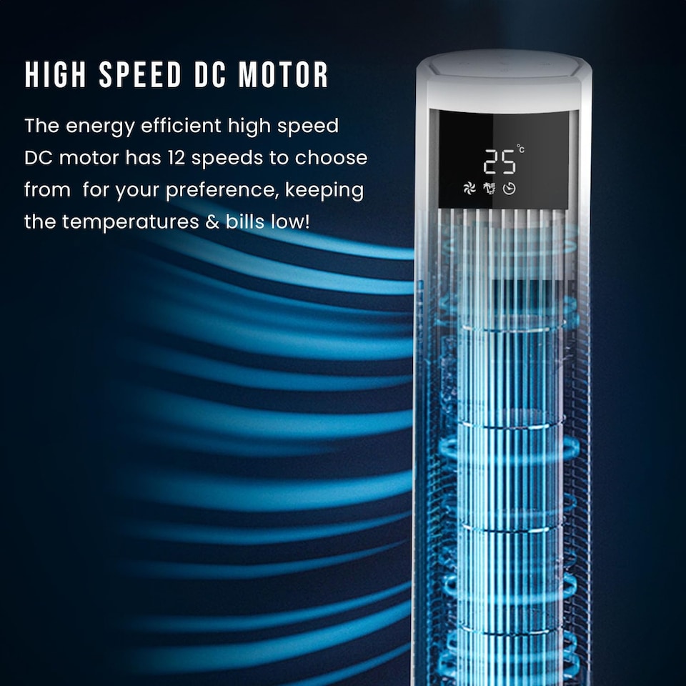 image 1 of PureMate 47-Inch Oscillating Bladeless Tower Fan & Air Purifier (White)