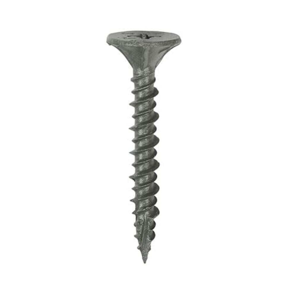 image 1 of Timco - Drywall Construction Timber Stud Cement Board Screws - PH - Countersunk Wafer - Twin-Cut - Exterior - Silver Organic (Size 4.2 x 32 - 200 Pieces)