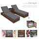 image 3 of Sun Lounger Set - 2 loungers, 1 side table, aluminium frame, adjustable backrest, rain cover | Brown | brown | 1