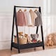 image 9 of Junior Vida Kids Bedroom Furniture Space Saving Foldable Clothing Rack - Black
