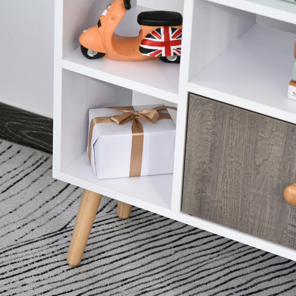image 1 of HOMCOM Multi-Shelf Bookcase Freestanding Storage Cabinet Shelves Wood Grey