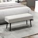 image 2 of HOMCOM End of Bed Bench, Corduroy Bedroom Bench with Thick Padding and Steel Legs, Tufted Window Seat for Entryway, Living Room, Cream White